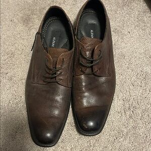Alfani Rich Brown Leather Oxfords